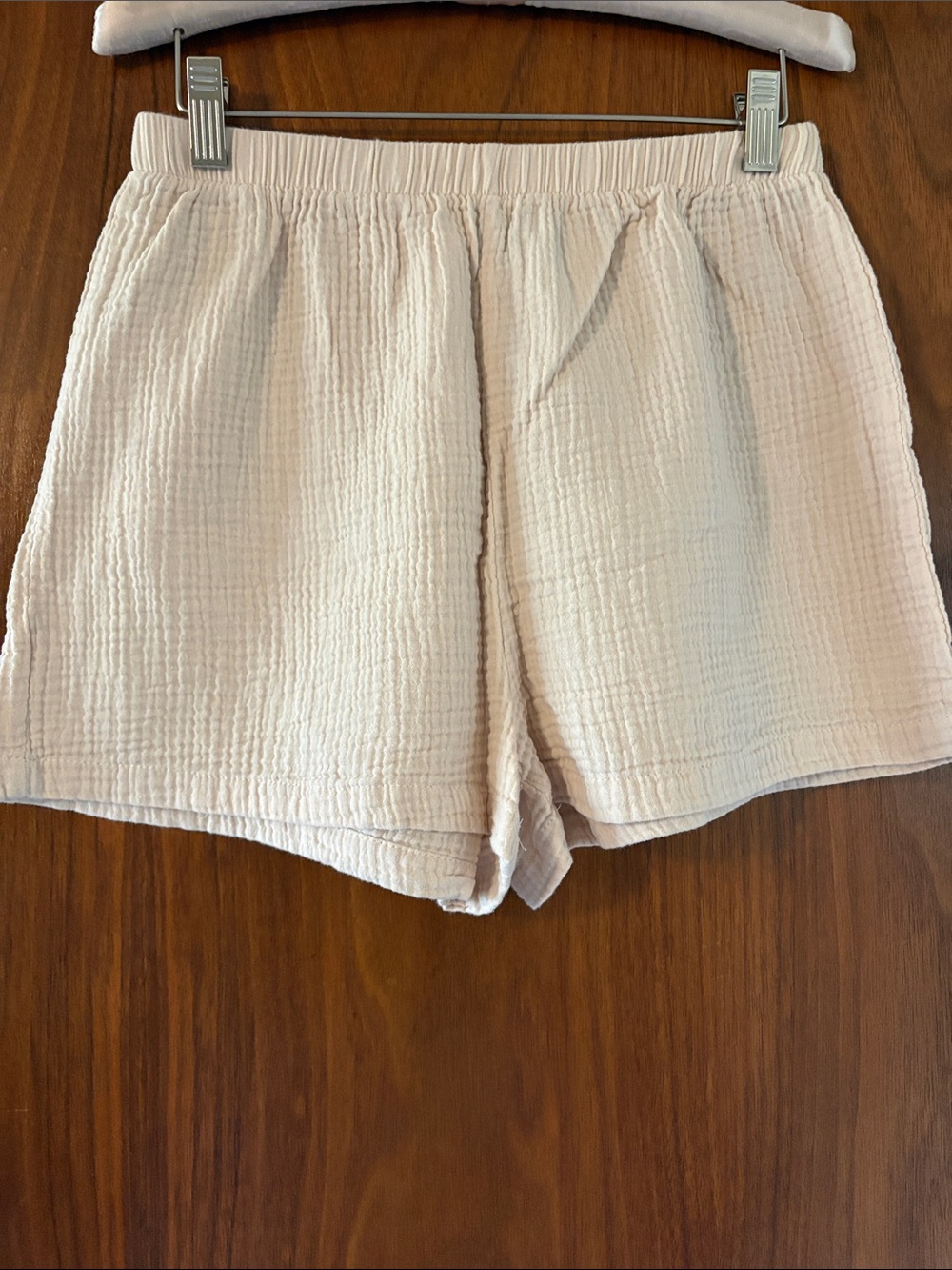 SHEIN Cream Gauze PJ Shorts